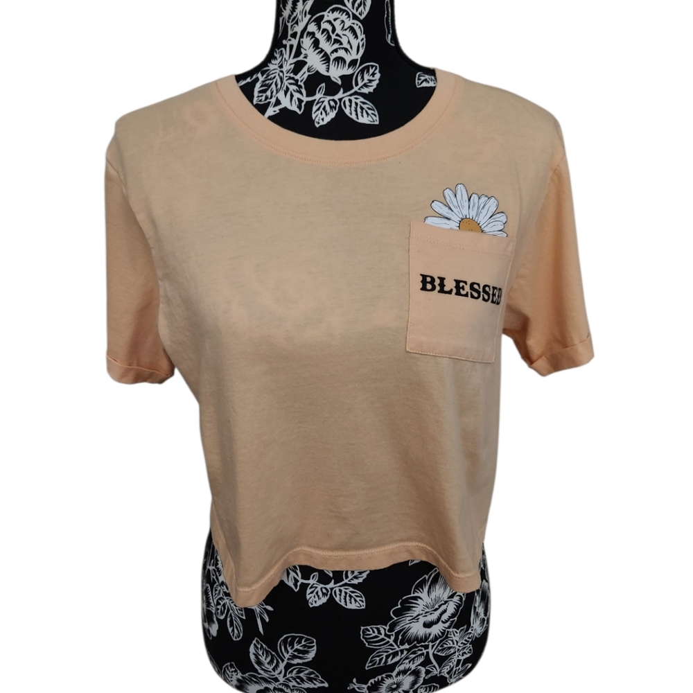 BLESSED Desert Daisy Pocket Tee - Peach